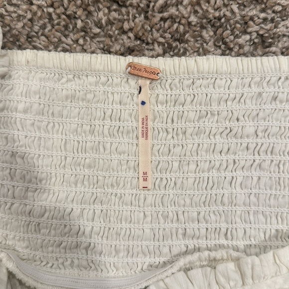 Free People Blue Leave It To Me Ruffled Peplum Babydoll Cropped Top - Picture 6 of 7